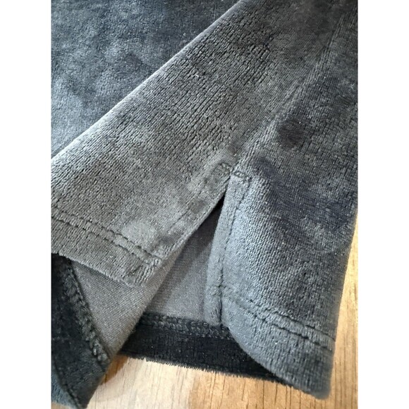 Cozy Black Velour V-Neck Pullover Top Soft Lounge Long Sleeve Relaxed Fit XL - Picture 3 of 8